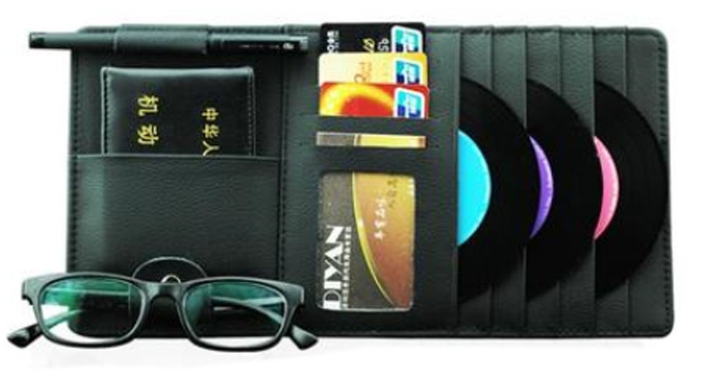 Auto Accessories DVD/CD Storage CD Visor DVD Wallet CD/DVD Holder Black