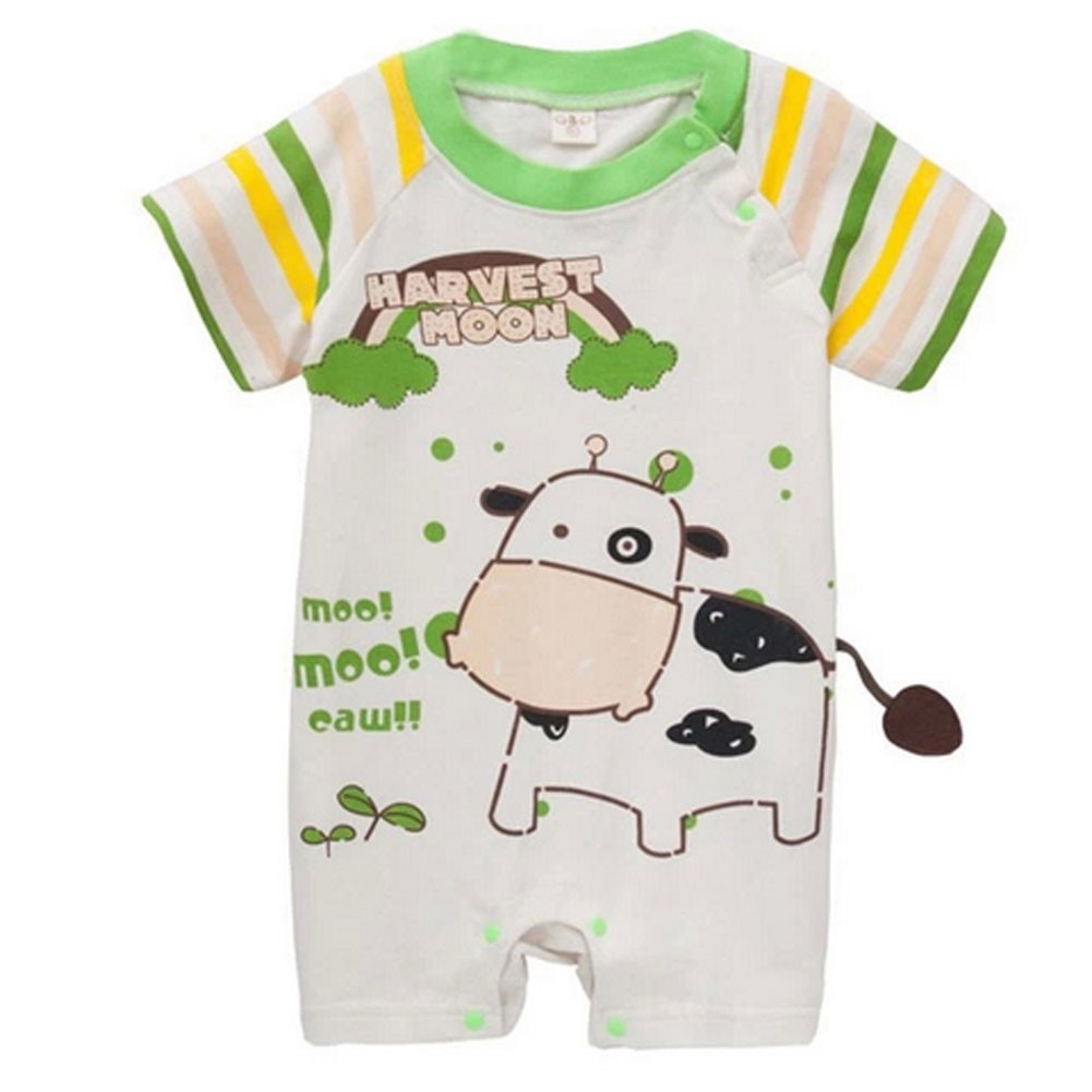 Toddler Bodysuit Baby Romper Infant Onesies Creep Short Sleeves Little Cow