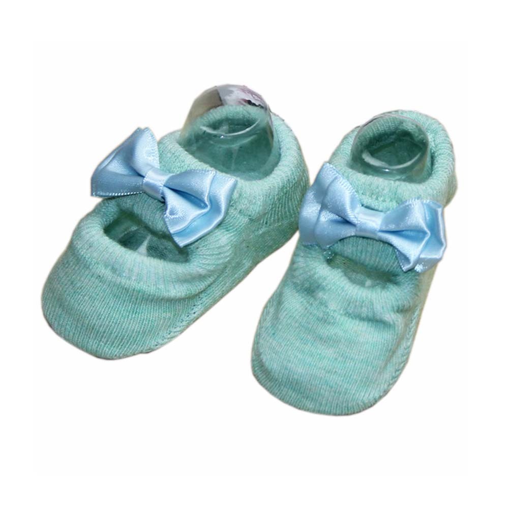 2 Pairs Bowknot Pattern Baby Girls Socks Comfortable Socks, Green[B]