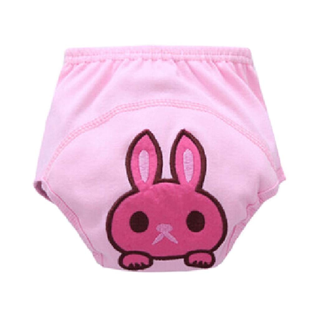 2 PCS Pink Color Rabbit Cartoon Cotton Material Baby Diapers
