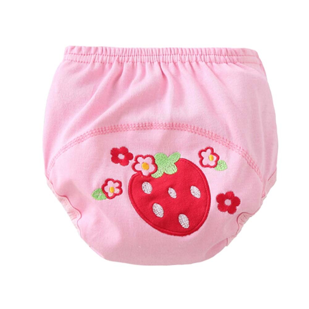 Set of 2 Strawberry Pattern Pink Color Diapers for Newborn Babies