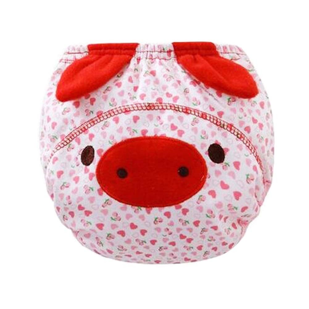 Set of 2 Leak-proof Newborn Baby Diapers Breathable with Pig Pattern