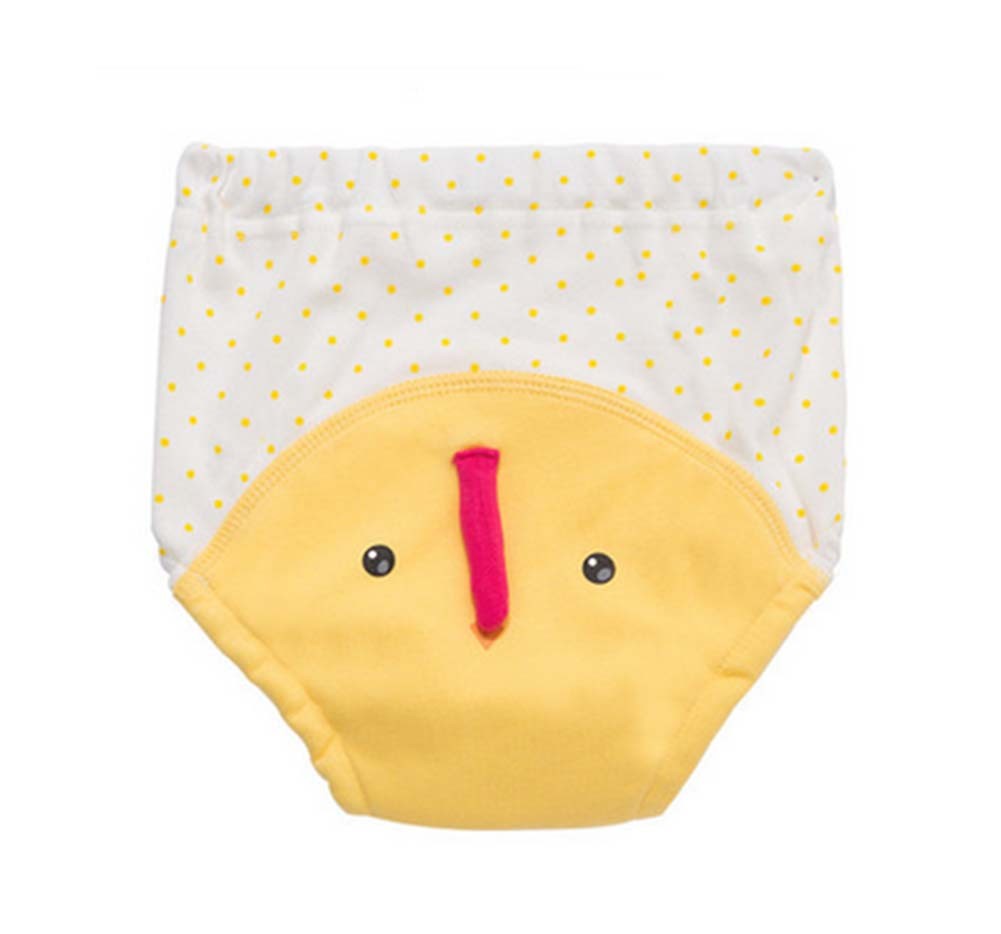 2 Pieces Of Baby Cloth Diapers Training Pants Wave Point Pattern,YELLOW