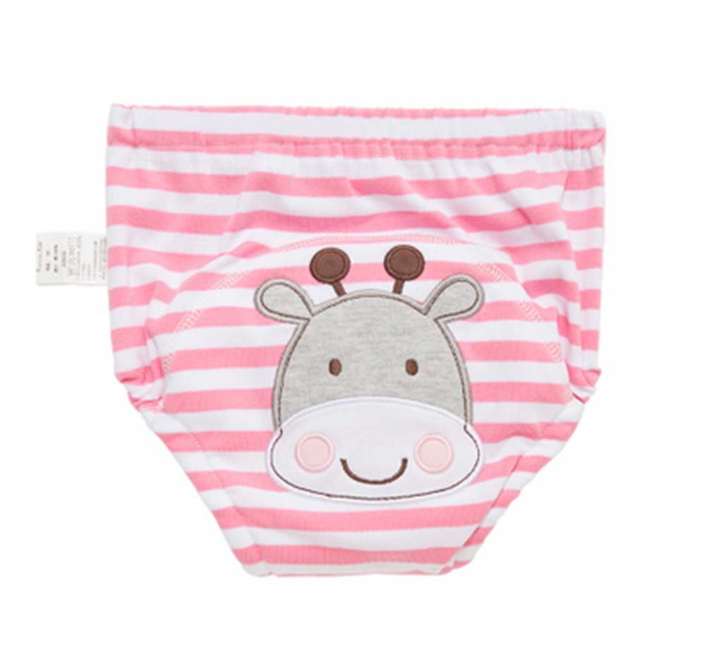 2 Pieces Of Breathable Baby Study Pants Diapers with PINK Cow Pattern
