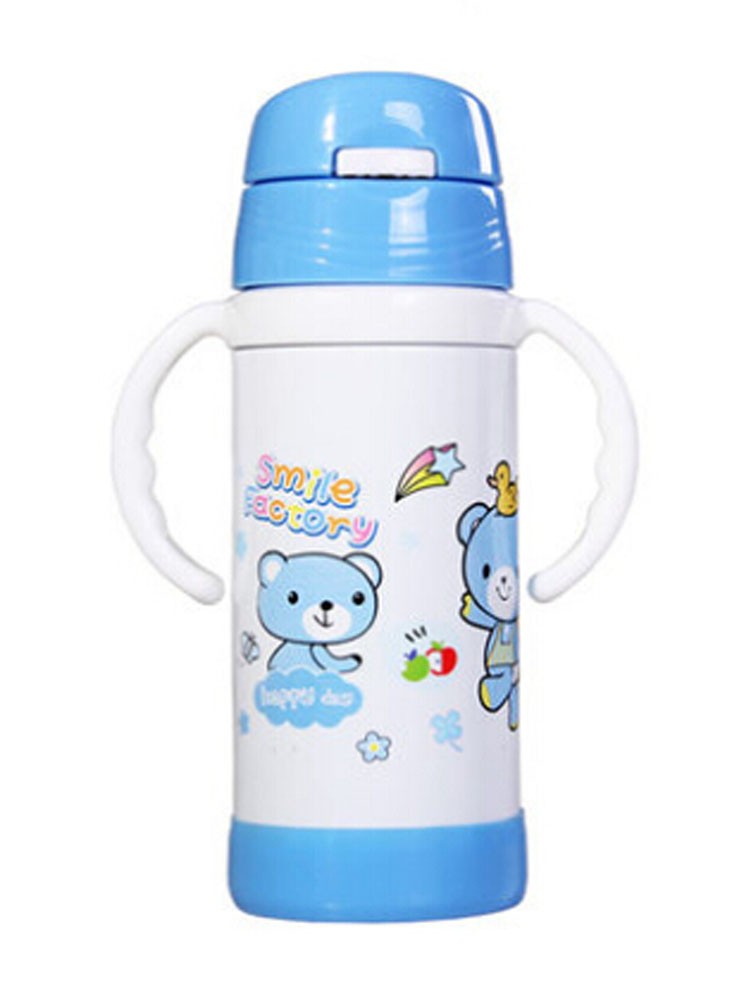 Cute Children Stainless Steel Insulation Cup Baby Sippy Cup Drinking Cup BLUE