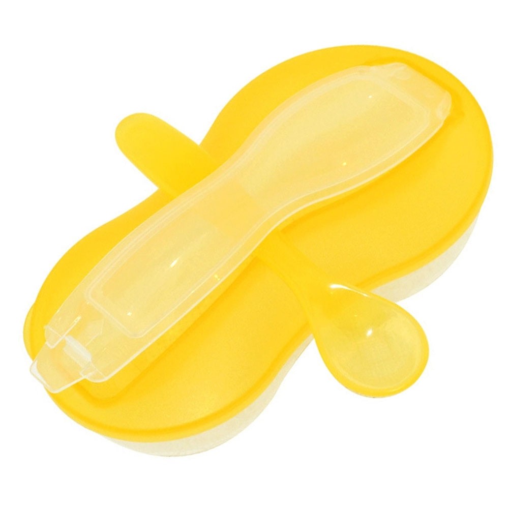 Feeding Baby Grinding Food Spoon And Bowl Baby Tableware(Yellow)