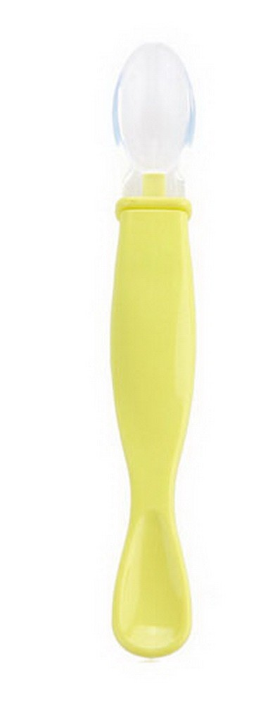 BEST Baby Feeding Spoons Children's Tableware Silicon Spoon(Yellow)