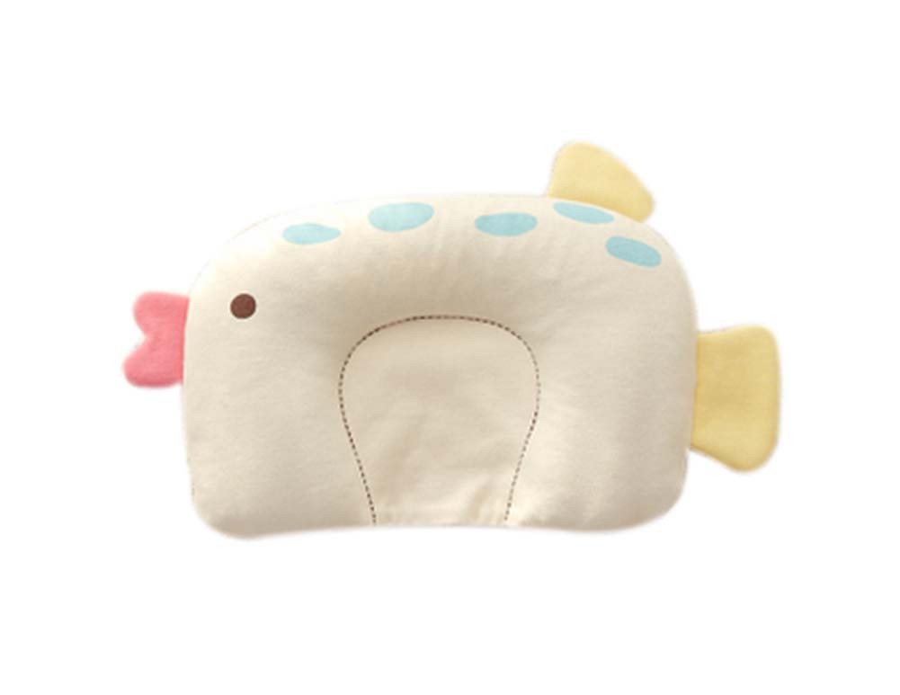 Lovely Fish Pattern Cotton Baby Pillow Shape Prevent Flat Head Pillow