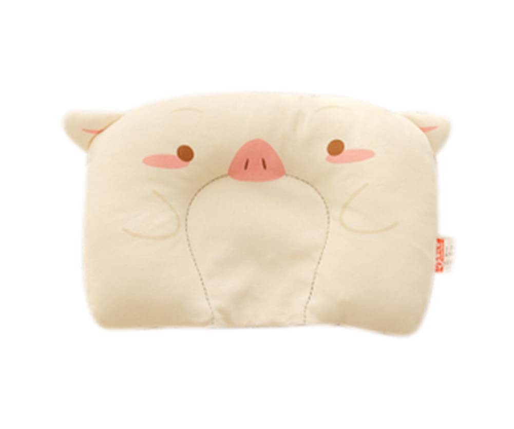 Cute Piggy Pattern Cotton Baby Pillow Shape Prevent Flat Head Pillow