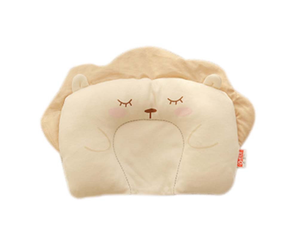 Cute Little Lion Pattern Cotton Baby Pillow Shape Prevent Flat Head Pillow