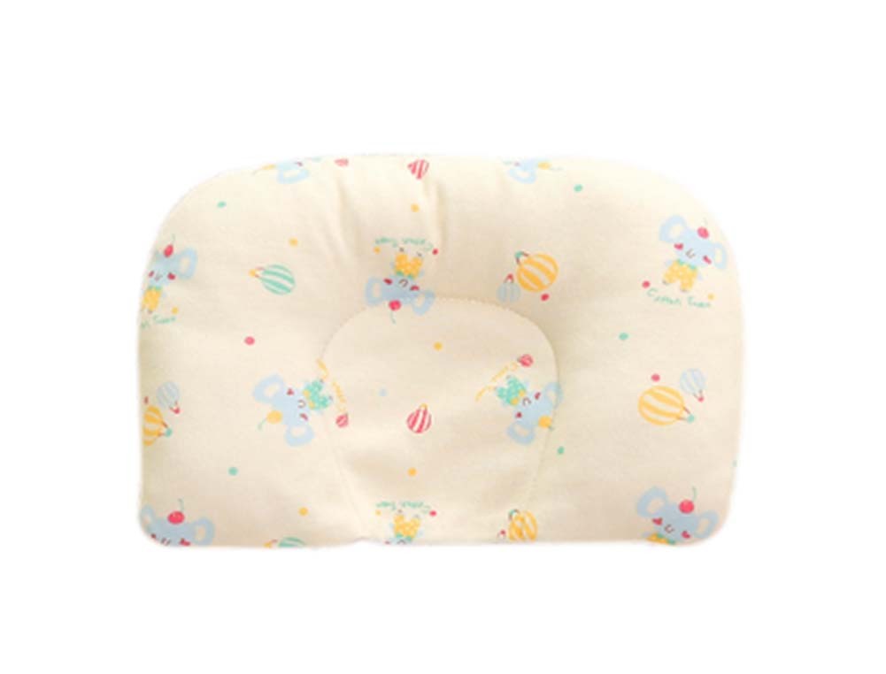 Comfortable And Soft Cotton Baby Pillow Shape Prevent Flat Head Pillow YELLOW