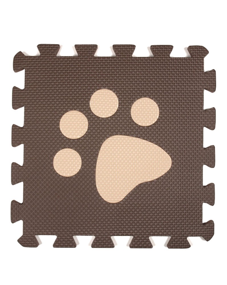 Interlocking Foam Mats EVA Foam Floor Mats (10 Tiles) Brown Footprints