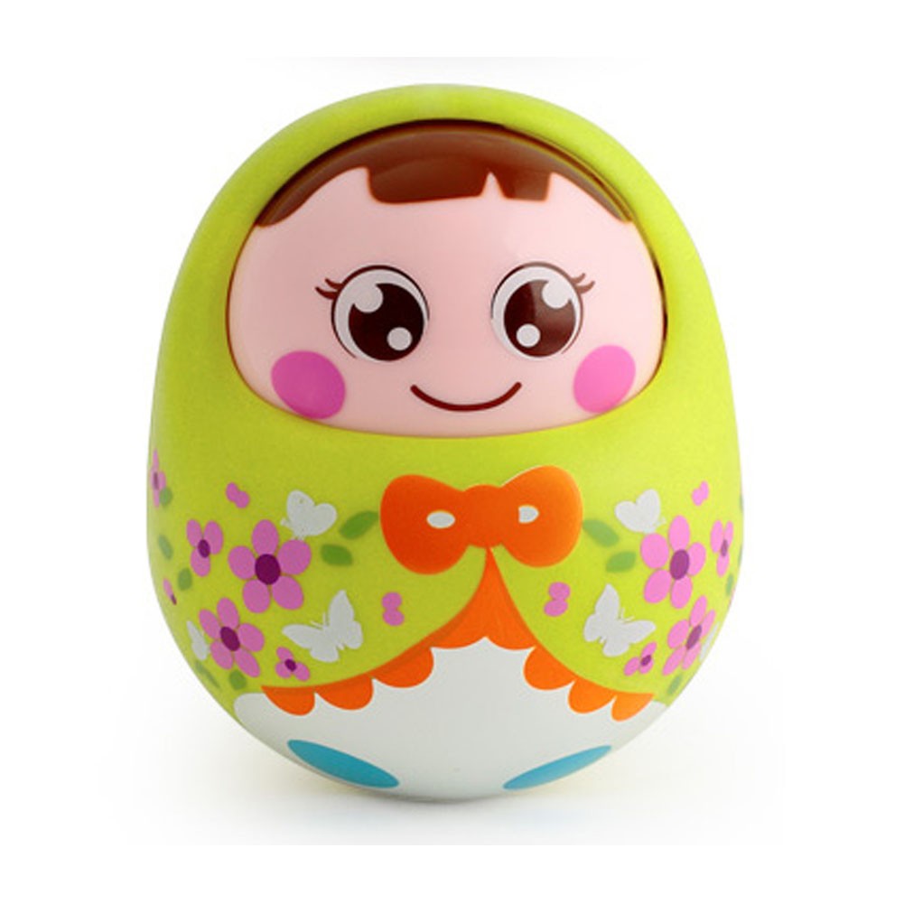 Lovely Nodding Doll Tumbler Push and Pull Toys(green)