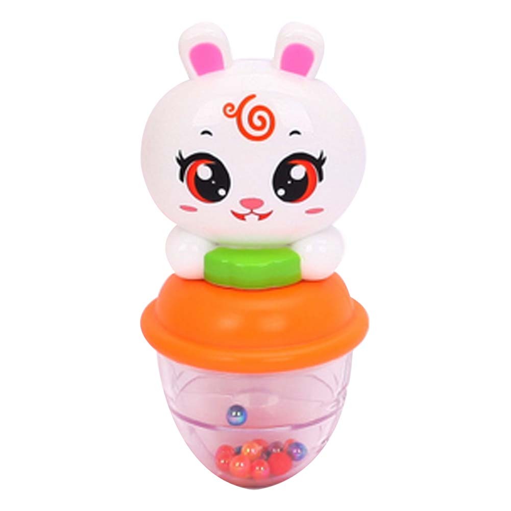 2 Pcs Colorful Cartoon Rabbit Baby Plastic Rattles Hand Bell Infant Toys