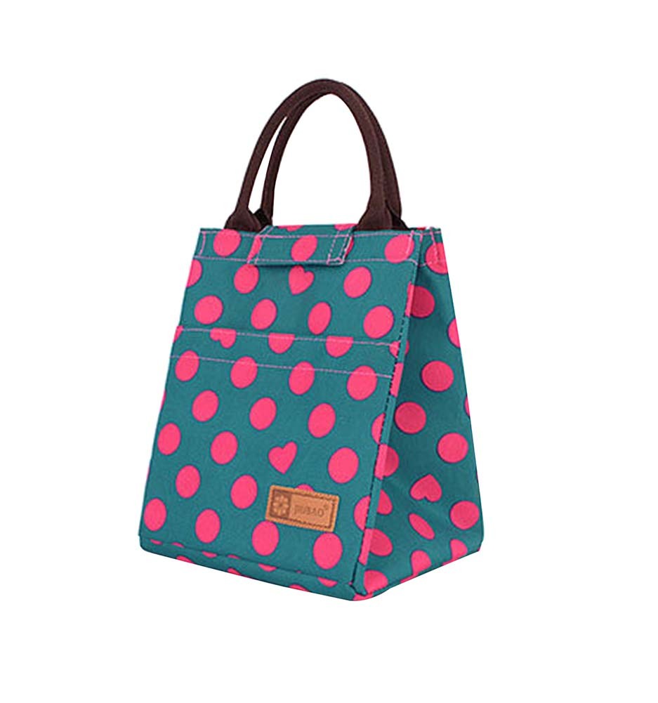 Rose Red Dots&Heart-shaped WaterProof Large Capacity Lunch Bag/Bags For Kids