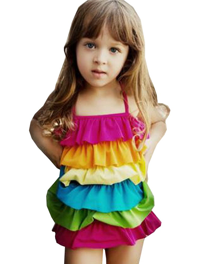 Beautiful Baby Girl Swimsuit Lovely Siamesed High Quality Swimsuit Multicolor