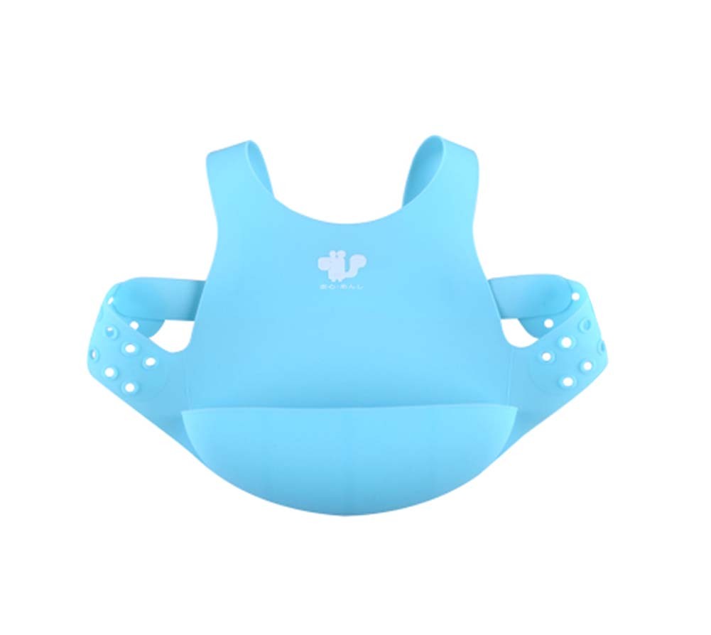 Waterproof Comfortable The Adjustable Shoulder-mounted Baby Bib/Pinafore(Blue)