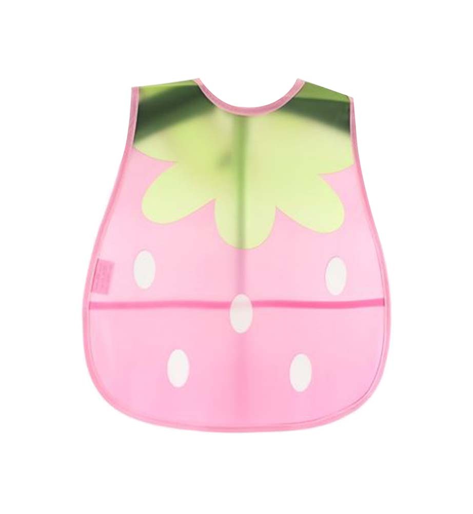 Set Of 2 Waterproof Comfortable Baby Bib/Pinafore For Baby, Pink Strawberry