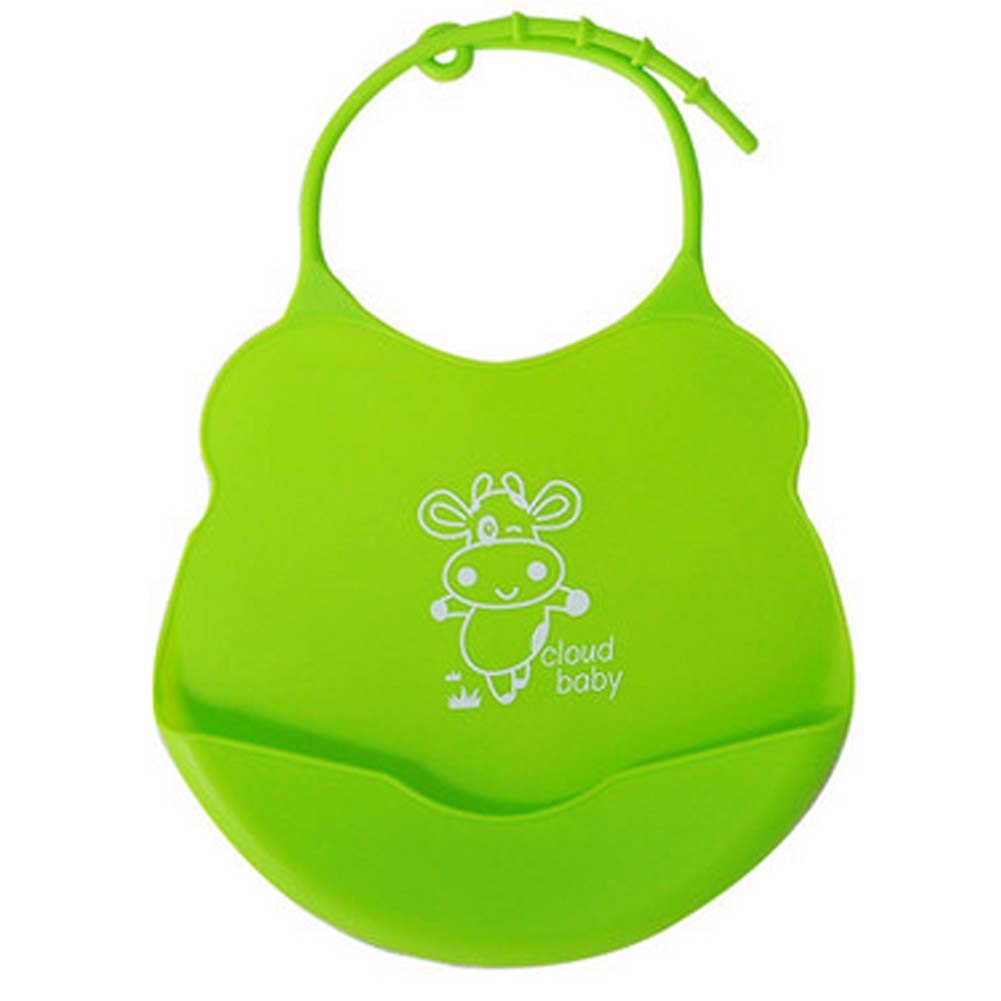 2 Pcs Green Cow Mother Essential Silica Waterproof Pocket Baby Bibs