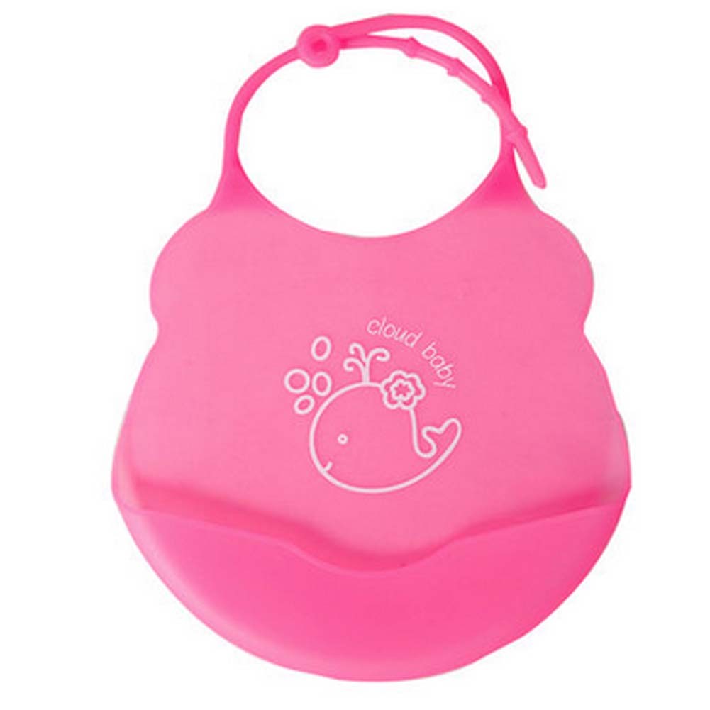 2 Pcs Mother Essential Pink Dolphin Silica Waterproof Pocket Baby Bibs