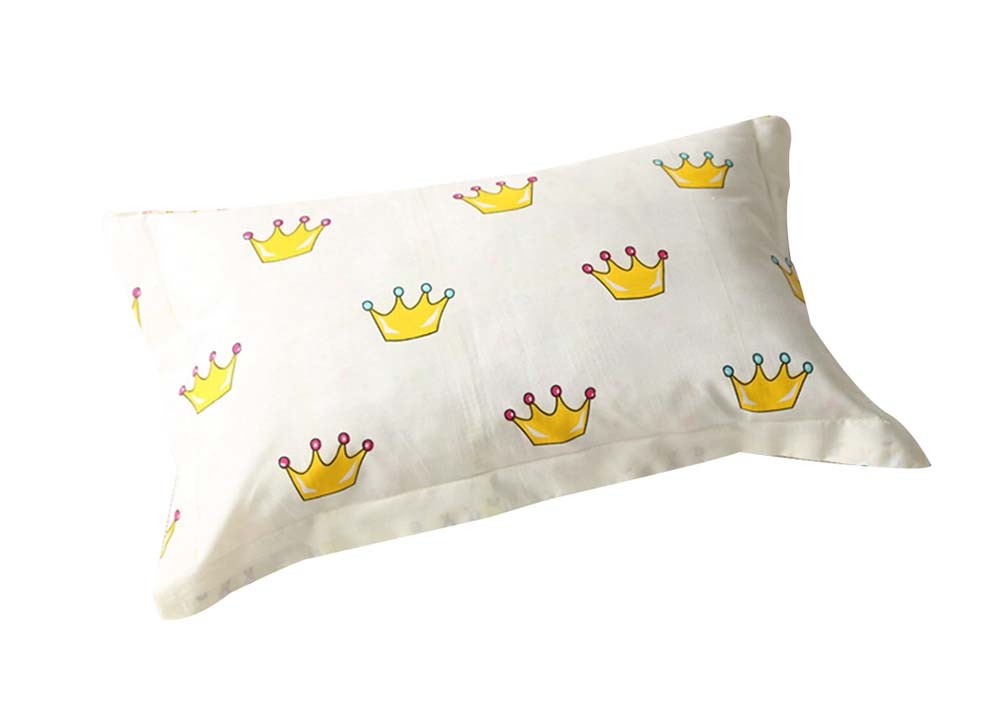 2PCs Soft Comfortable Pure CottonBreathable Baby Pillowslip/Baby(Crown)