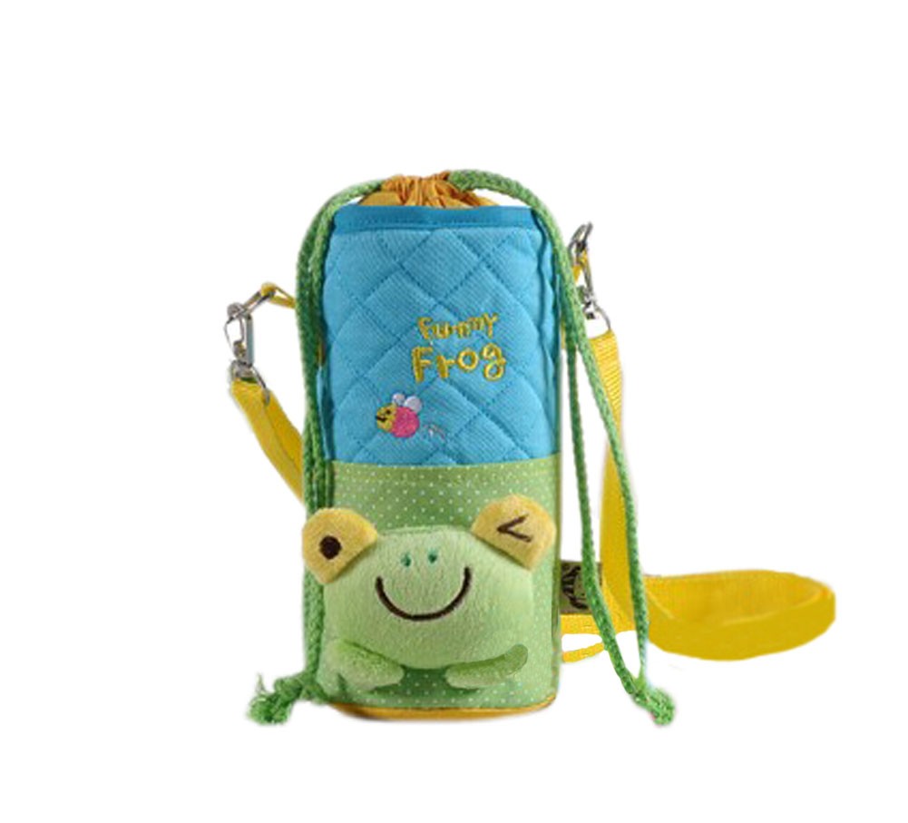 Lovely Kindergarten Green Frog Bottle Messenger Bag (22*8CM)