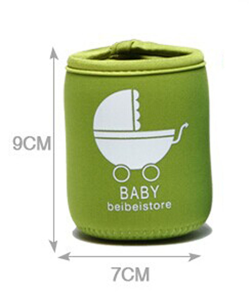 Set Of 2 Feeder Milk Bottle Deading Warm Keep Pretecter Bag (9*7CM)/Green