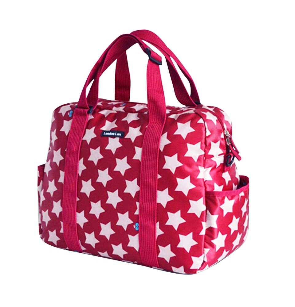 Red, Fashionable WaterProof High Capacity Baby Bottle Tote Bag(Star)