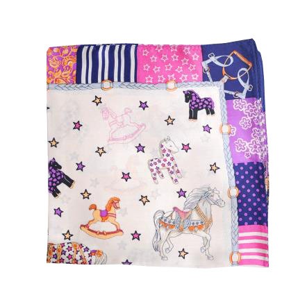 Delicate Pretty Baby Neck Scarf Silk Cute Horse Kerchief Multicolor 20.4*20.4''