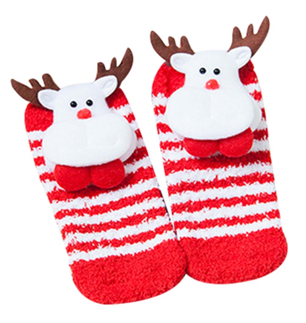 Four Pairs Cute Socks Christmas Socks Coral Velvet Floor Socks Children Socks