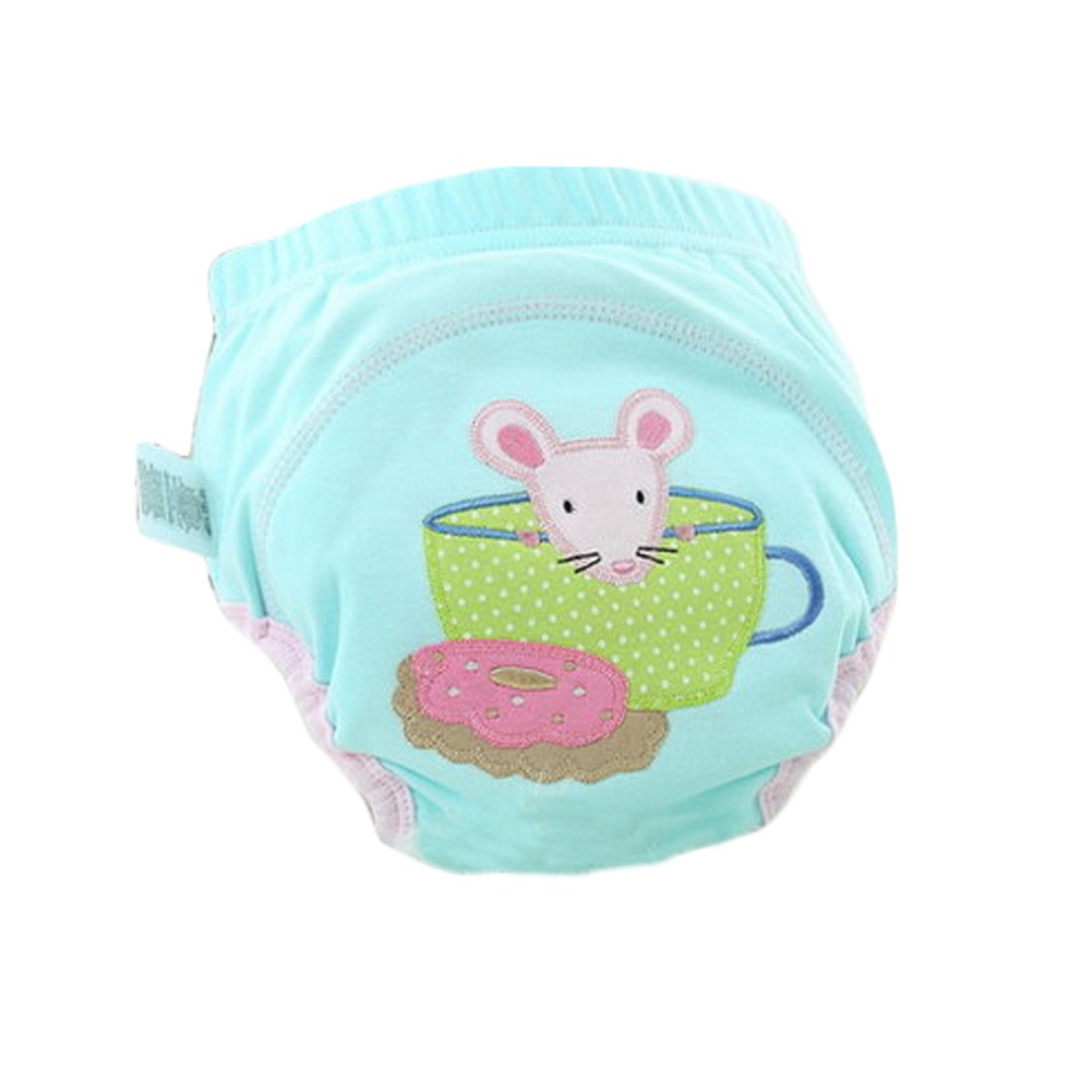 Lovely Cartoon Animal Pattern Baby Elastic Cloth Diaper Cover (M,9-11KG,Mouse)