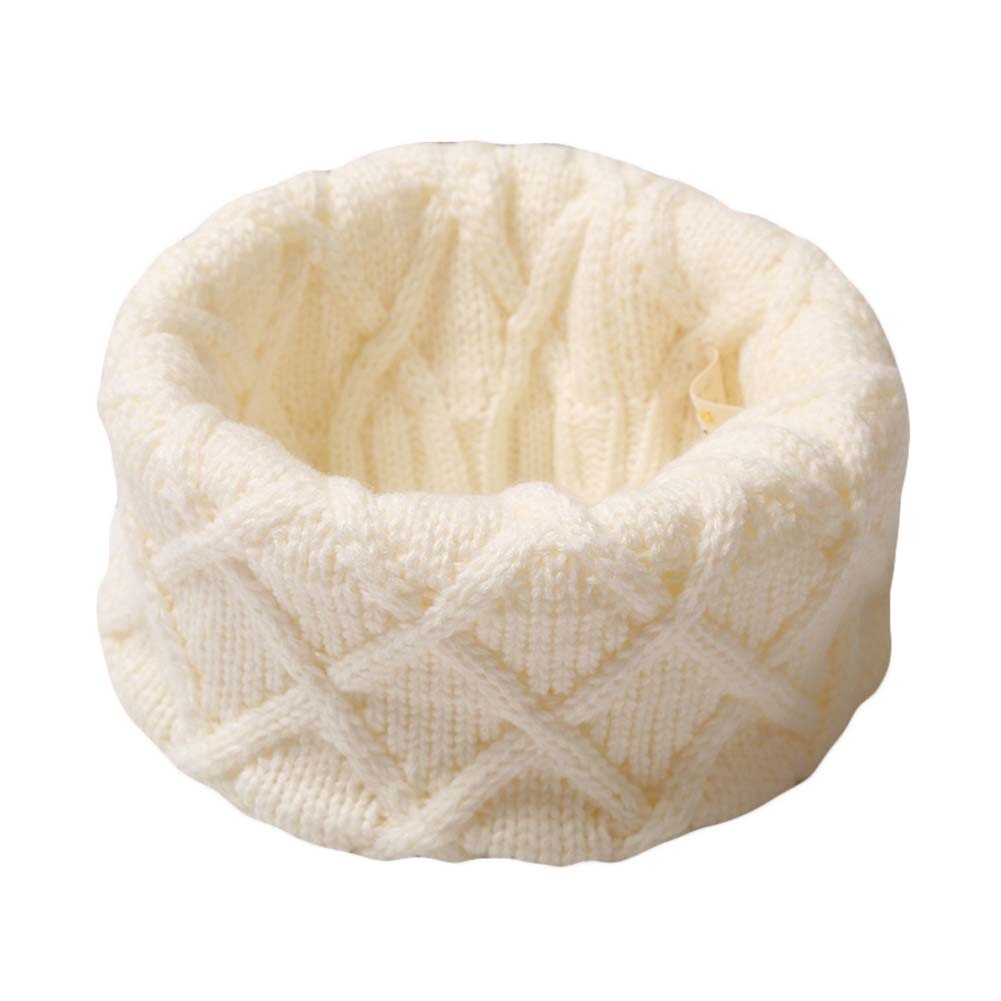 Winter Baby Scarf Knitting Neckerchief White Pullover Warm Scarf for Children