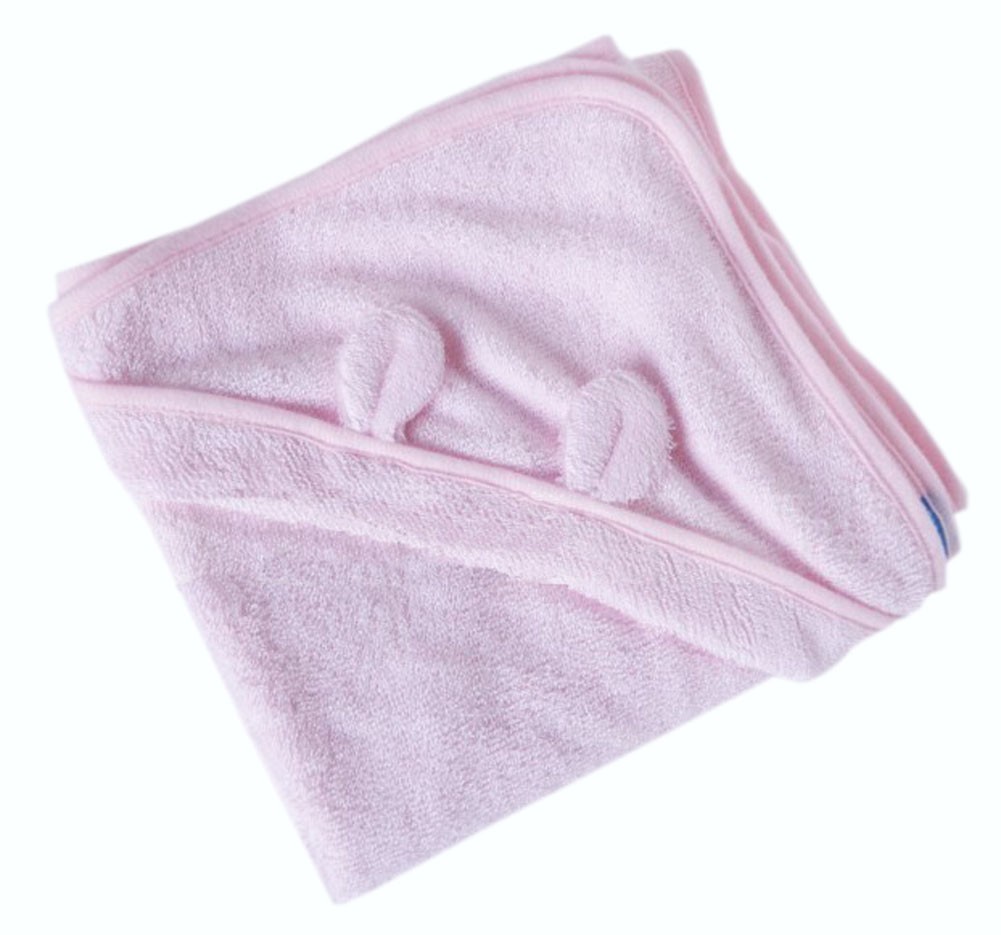 Pink Animal Ear Soft Baby Hooded Bath Towel (90*90CM)