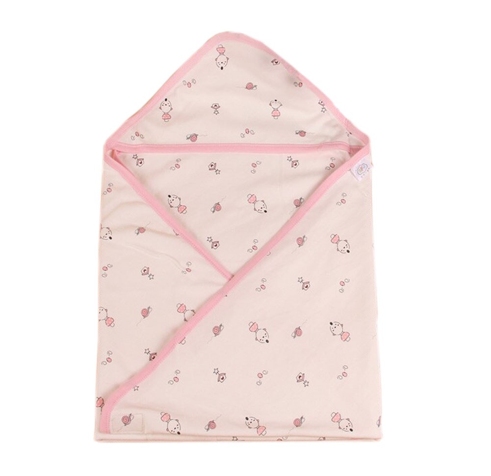 Lovely Cartoon Series Soft Baby Girl Hooded Bath Towel, Pink (77*77CM)