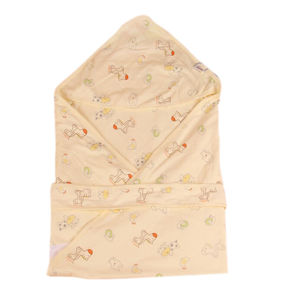 Lovely Cartoon Series Soft Baby Hooded Bath Towel, Yellow (100*100CM)