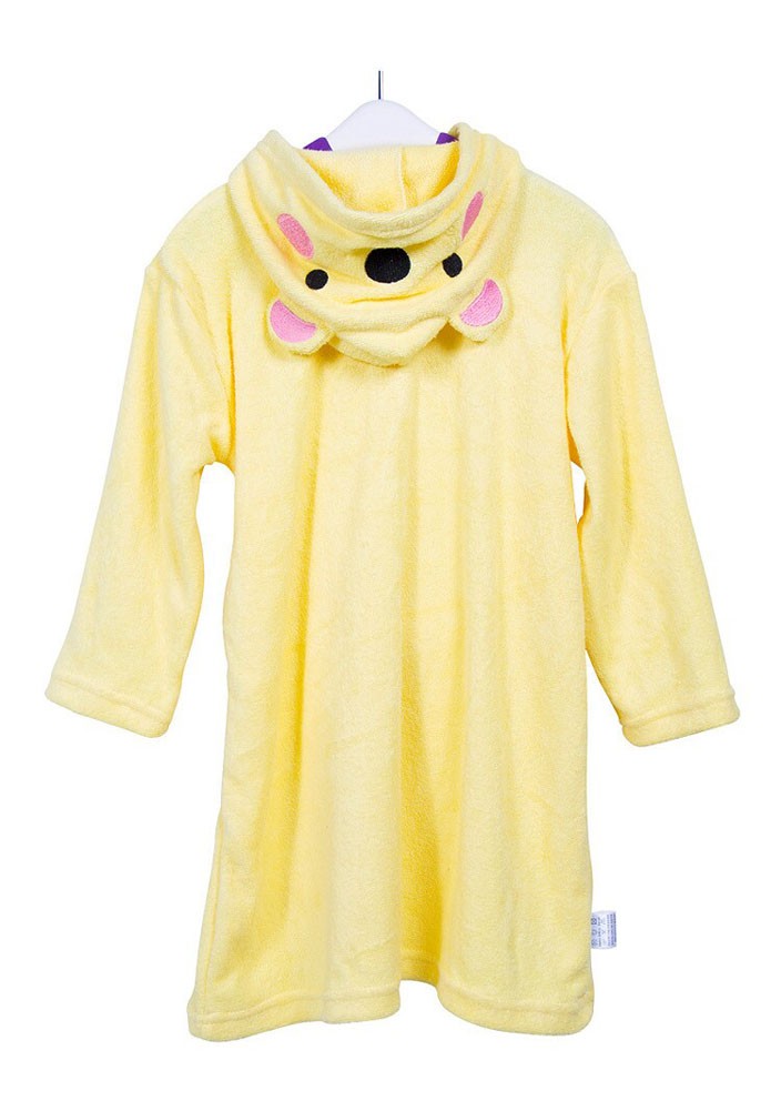 Cartoon Series Soft Baby Bathrobe/Hooded Bath Towel, Yellow Bear, (58*32CM)