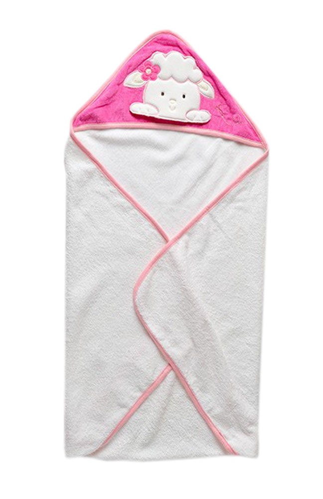 Lovely Cartoon Series Soft Baby Hooded Bath Towel, Pink Sheep, (73*73CM)