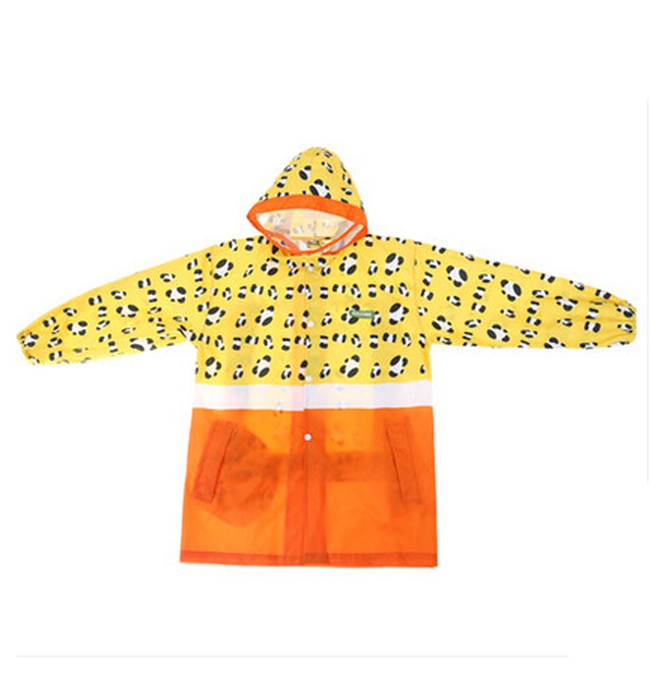 Korean Lovely Baby Raincoat Fashion Children Rainwear Yellow Leopard Print S