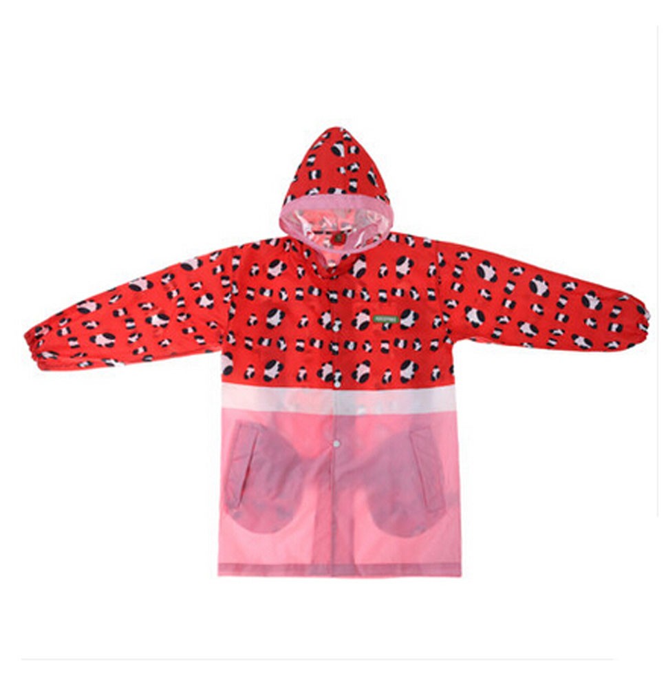 Korean Lovely Baby Raincoat Fashion Children Rainwear Red Leopard Print S