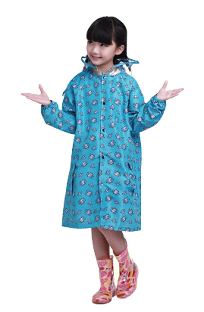 Korean Star Lovely Baby Raincoat Fashion Children Rainwear Blue  S
