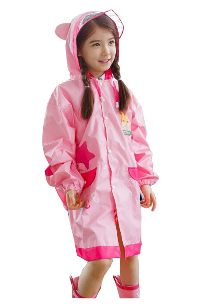 Korean Lovely Baby Raincoat Fashion Children Rainwear Pink Giraffe S