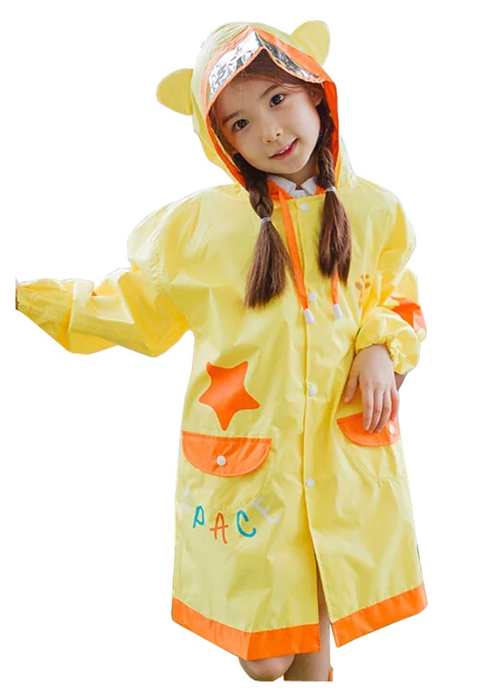 Korean Lovely Baby Raincoat Fashion Children Rainwear Yellow Giraffe S