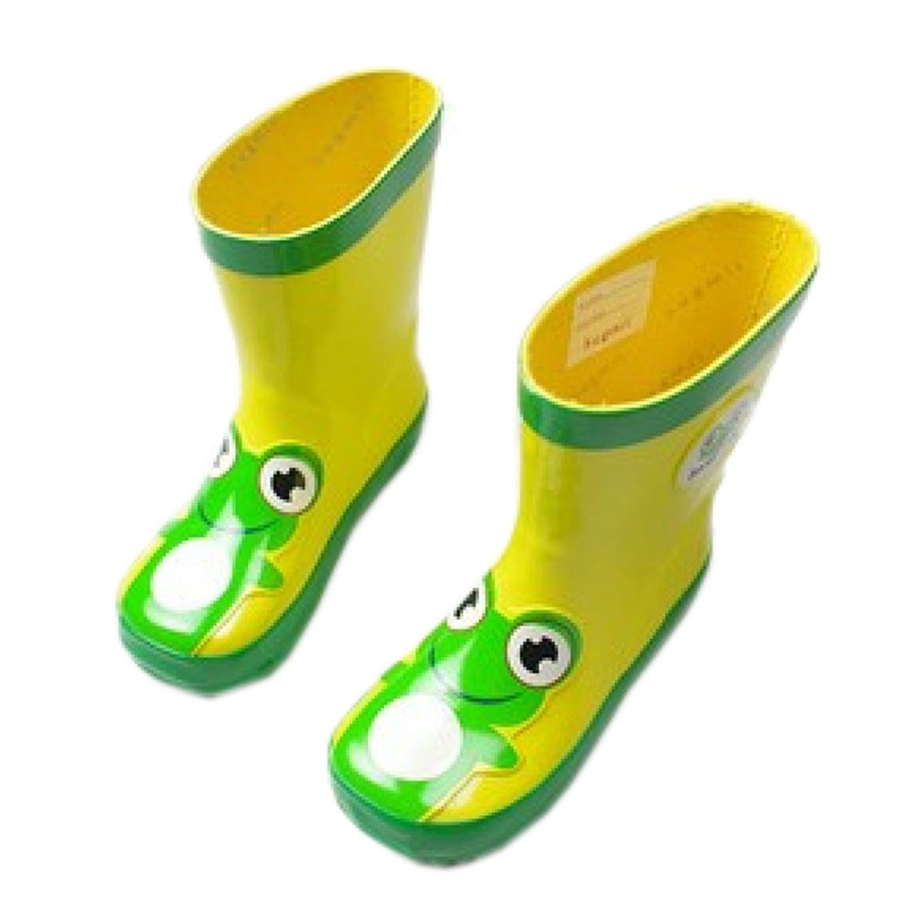 Toddler Rain Shoes Baby Rain Boot Rainy Day Wear Rubber Shoes YELLOW Frog