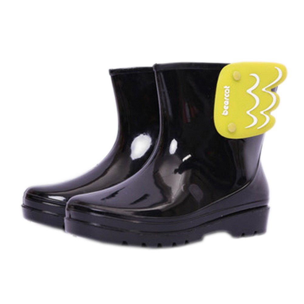 [BLACK]WingsInfant Rainy Day Wear Toddler Rain Shoes Baby Rain Boot Rubber Shoes