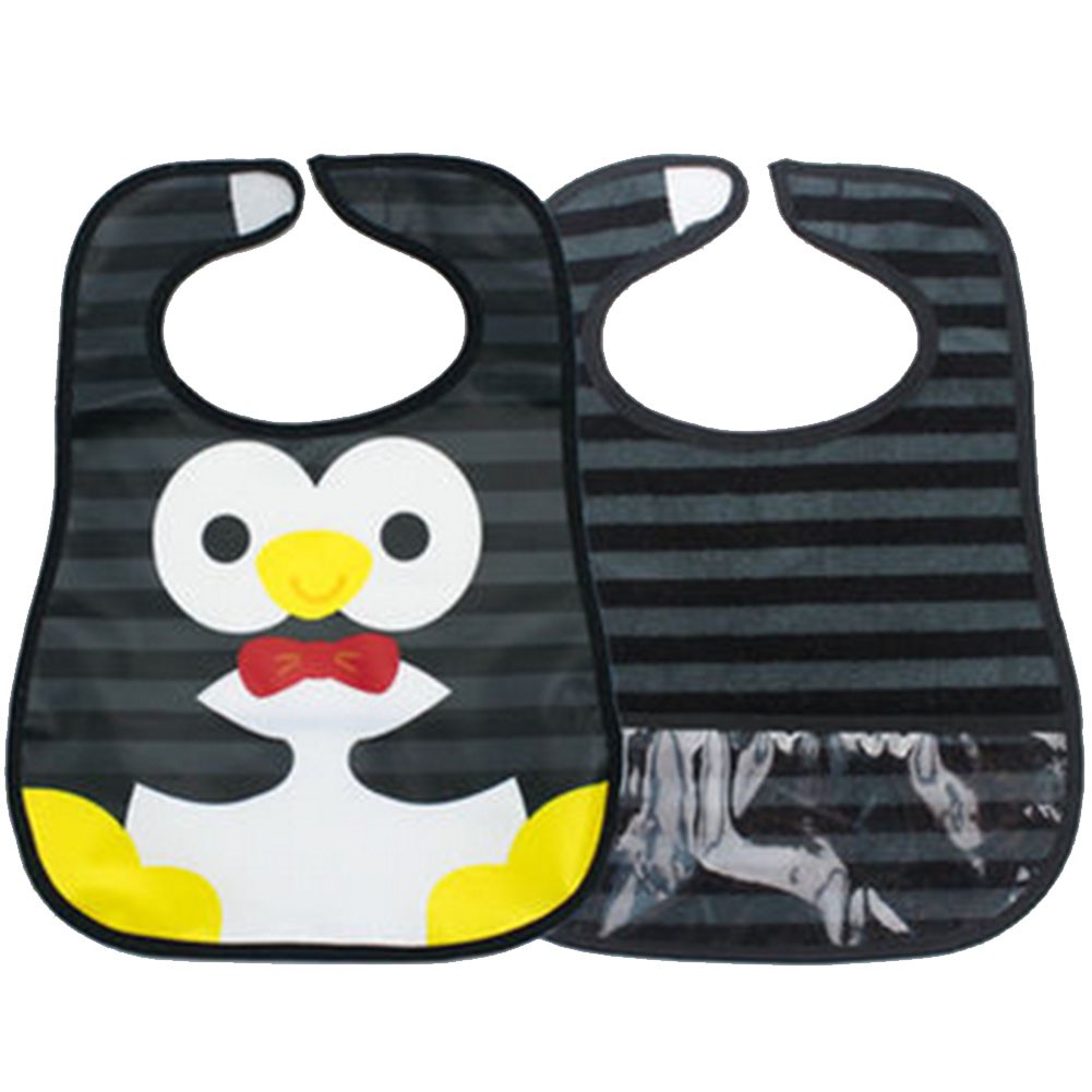 Waterproof Baby Burp Cloths Infant Dribbler Nest Solutions Bibs(Penguin)