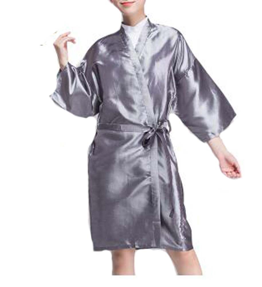 Salon Client Gown Upscale Robes Beauty Salon Smock for Clients, Silver