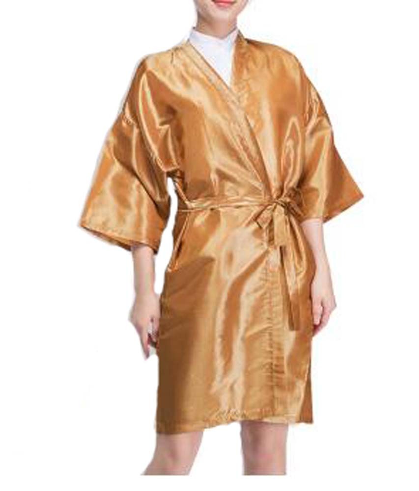 Salon Client Gown Upscale Robes Beauty Salon Smock for Clients, Gold