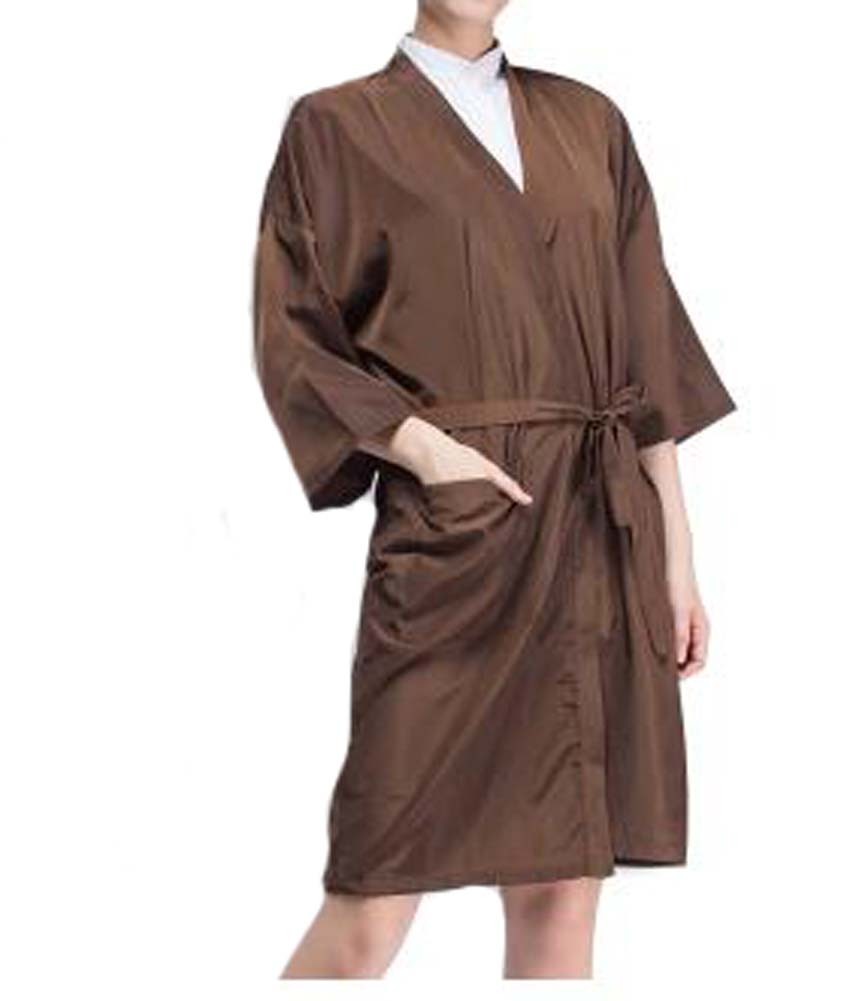 Salon Client Gown Upscale Robes Beauty Salon Smock for Clients, Brown
