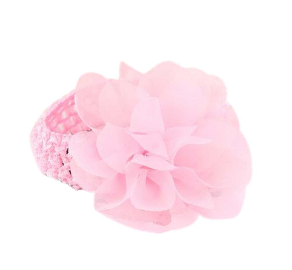 Elegant Pink Lotus Girl Headdress Lace Headband Baby Accessories
