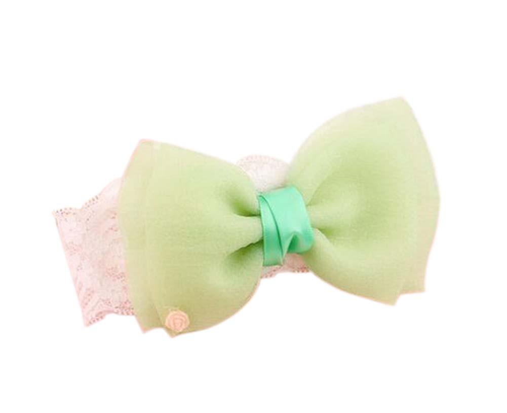 Fashion Green Big Bow Girl Headdress Lace Headband Baby Accessories